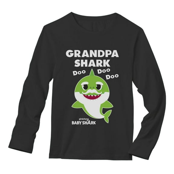 Tstars Mens Gifts for Dad Father's Day Shirts Grandpa Shark Doo Doo Doo Baby Shark Papa Cool Best Gift for Grandpa Long Sleeve T Shirt