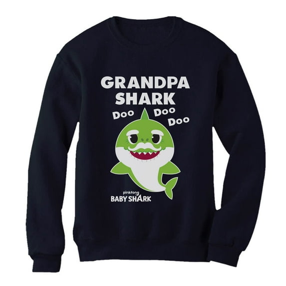 Tstars Mens Gifts for Dad Father's Day Shirts Grandpa Shark Doo Doo Doo Baby Shark Papa Cool Best Gift for Grandpa Sweatshirt
