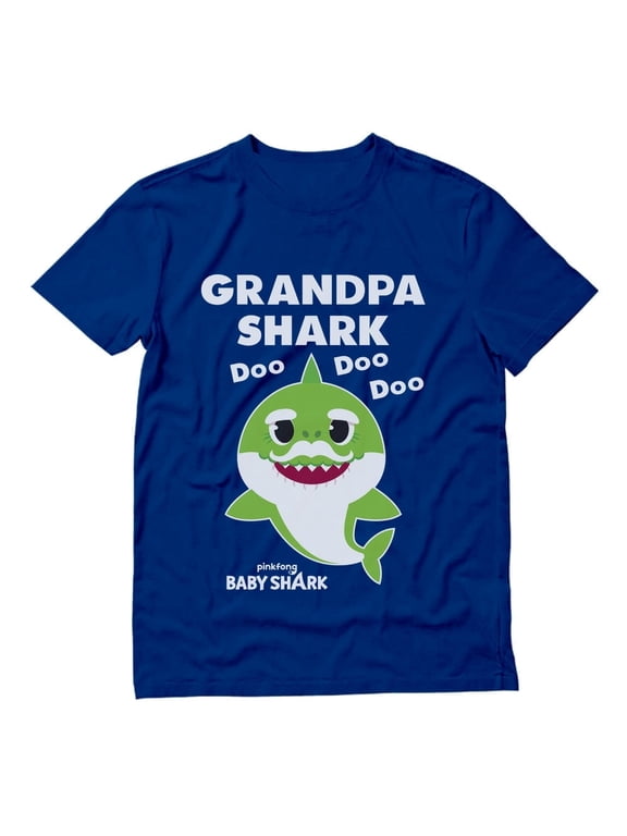 Mens Gifts for Dad Father's Day Shirts Grandpa Shark Doo Doo Doo Baby Shark Papa Cool Gift for Grandpa Short Sleeve T-Shirt for Father's Day Birthday Christmas