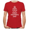 thumbnail image 1 of Tstars Mens Gifts for Dad Father's Day Shirts Keep Calm It's my First Father's Day Funny Humor Gift for a New Dad Cool Best Gift for Dad T Shirt, 1 of 2