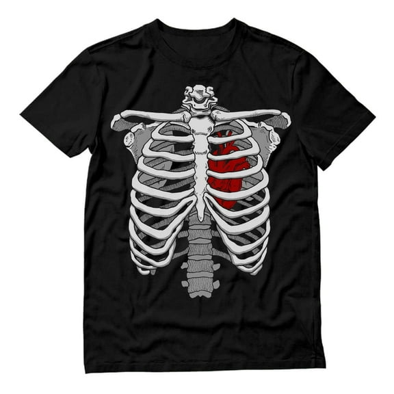 Tstars Men’s Skeleton Rib Cage Heart X-Ray Halloween Costume T-Shirt – Funny Halloween Party Shirt