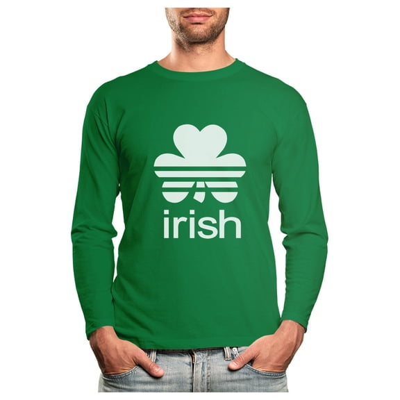 Tstars Mens Irish Shamrock Gifts for Irish St Patricks Day Clover Mens St Patricks Day Awesome Shirts Gift for Him Irish Shirt Pride Proud Irish Long Sleeve Graphic T Shirt