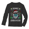 thumbnail image 1 of Tstars Mens Merry Christmask 2020 Quarantine Face Mask Ugly Christmas Long Sleeve T Shirt, 1 of 5