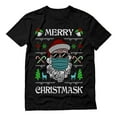thumbnail image 1 of Tstars Mens Merry Christmask 2020 Quarantine Santa Claus Face Mask Ugly Christmas T Shirt, 1 of 5
