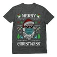 thumbnail image 1 of Tstars Mens Merry Christmask 2020 Quarantine Santa Claus Face Mask Ugly Christmas T Shirt, 1 of 5