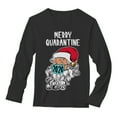 thumbnail image 1 of Tstars Mens Merry Quarantine 2020 Santa Claus Face Mask Ugly Christmas Long Sleeve T Shirt, 1 of 5