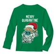 thumbnail image 1 of Tstars Mens Merry Quarantine 2020 Santa Claus Face Mask Ugly Christmas Long Sleeve T Shirt, 1 of 5