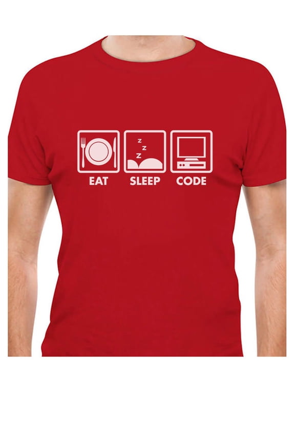 Mens Programmer Shirts Gift Idea for Programmer Eat Sleep Code Funny Humor Coder Software Engineer Computer Code Geek Men T Shirt