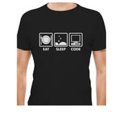 Tstars Mens Programmer Shirts Gift Idea for Programmer Eat Sleep Code Funny Humor Coder Software Engineer Computer Code Geek Men T Shirt