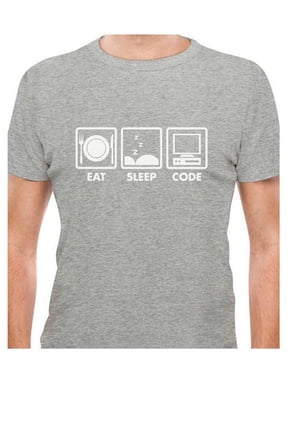 Mens Programmer Shirts Gift Idea for Programmer Eat Sleep Code Funny Humor Coder Software Engineer Computer Code Geek Men T Shirt