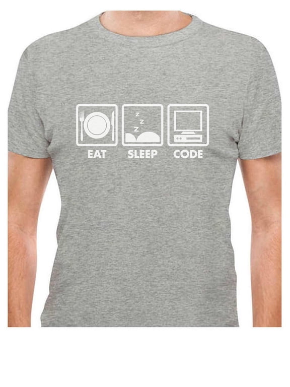Mens Programmer Shirts Gift Idea for Programmer Eat Sleep Code Funny Humor Coder Software Engineer Computer Code Geek Men T Shirt