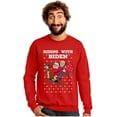 thumbnail image 1 of Tstars Mens Riding with Biden Ugly Christmas Sweater Funny Humor Santa Joe Biden Xmas Sweatshirt, 1 of 4