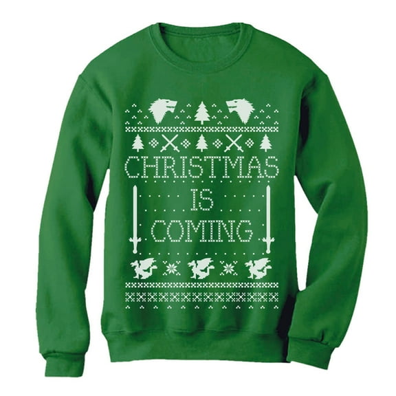 Tstars Mens Ugly Christmas Christmas Is Coming Christmas Gift Funny Humor Holiday Shirts Xmas Party Christmas Gifts for Him Sweatshirt.