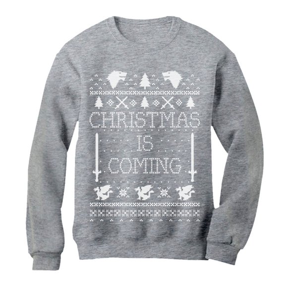 Tstars Mens Ugly Christmas Christmas Is Coming Christmas Gift Funny Humor Holiday Shirts Xmas Party Christmas Gifts for Him Sweatshirt.
