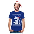 thumbnail image 1 of Tstars Mens Ugly Christmas Sweater Big T Rex Santa Christmas Gift Funny Humor Holiday Shirts Xmas Party Christmas Gifts for Him Graphic T Shirt Ugly Xmas Sweater, 1 of 6