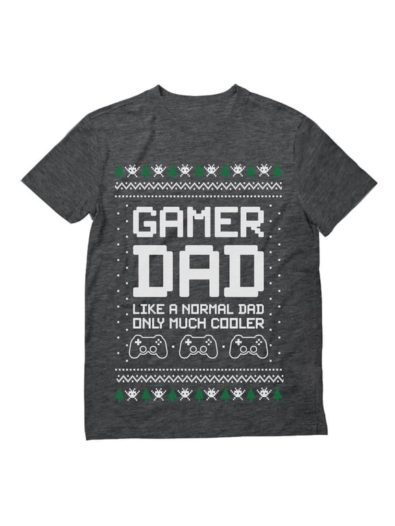 Men's Ugly Christmas T-Shirt – Funny Gamer Dad Gift for Husband, Cool Holiday Shirt for Xmas Party