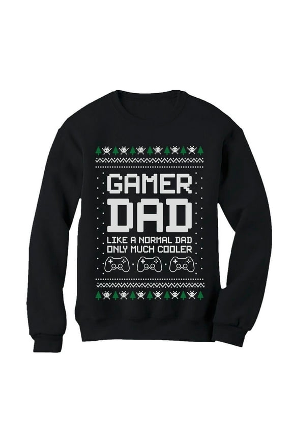 Mens Ugly Christmas Sweater Gift for Husband Gamer Dad Gift for Fathers Cool Gaming Christmas Holiday Shirts Xmas Party Funny Humor Christmas Gifts for Him Sweatshirt Ugly Xmas Sweater