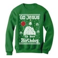 thumbnail image 1 of Tstars Mens Ugly Christmas Sweater Go Jesus it's Your Birthday Gift Christmas Gift Funny Humor Holiday Shirts Xmas Party Christmas Gifts for Him Sweatshirt Ugly Xmas Sweater, 1 of 7