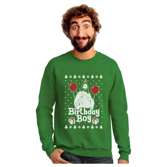Tstars Mens Ugly Christmas Sweater Jesus Birthday Christmas Gift Funny Humor Holiday Shirts Xmas Party Christmas Gifts for Him Sweatshirt Ugly Xmas Sweater