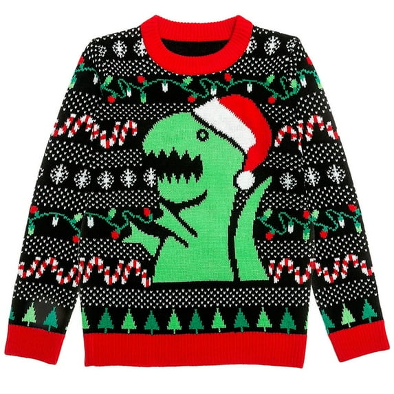 Tstars Mens Ugly Christmas Sweater T Rex Dino Dinosaur Lovers Gift Christmas Gift Funny Humor Holiday Shirts Xmas Party Christmas Gifts for Him Ugly Xmas Sweater