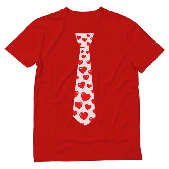 Tstars Mens Valentine's Day Love Red Hearts Tie Gift for Valentine's Day Perfect Gift Idea for Him Husband T Shirt