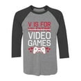 thumbnail image 1 of Tstars Mens Valentine's Day Love V Is for Video Games Funny Humor Gamer Gift Idea for Him Husband 3-4 Sleeve Baseball Jersey Shirt, 1 of 5