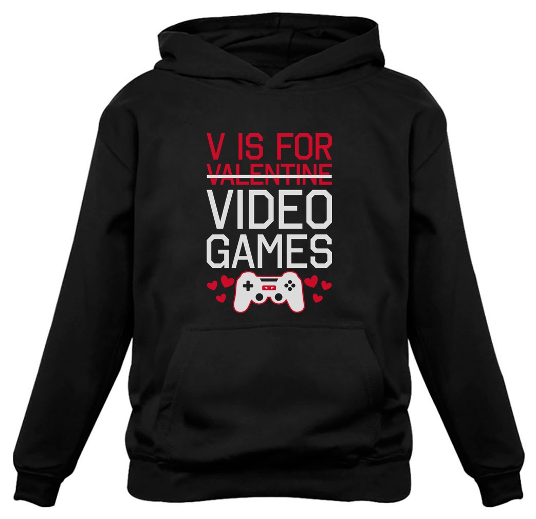 Tstars Mens Valentine's Day Love V Is for Video Games Funny Humor