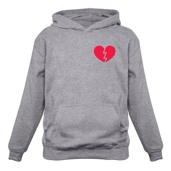 Tstars Mens Valentine's Day for Singles Broken Heart Funny Cool Humor Gag Gift Idea for Him Husband Pocket Hoodie