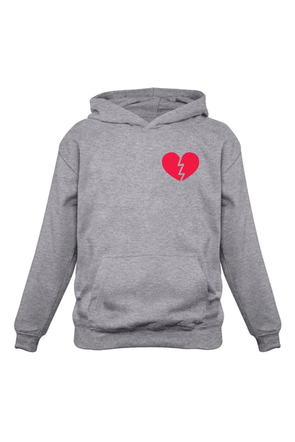 Mens Valentine's Day for Singles Broken Heart Funny Cool Humor Gag Gift Idea for Him Husband Pocket Hoodie