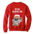 thumbnail image 1 of Tstars Merry Quarantine 2020 Santa Claus Face Mask Ugly Christmas Women Sweatshirt, 1 of 5