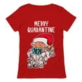 thumbnail image 1 of Tstars Merry Quarantine 2020 Santa Claus Face Mask Ugly Christmas Women T Shirt, 1 of 4