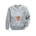 thumbnail image 1 of Tstars - Merry Swishmas Basketball Christmas Ugly Sweater Youth Kids Sweatshirt X-Large Gray, 1 of 6