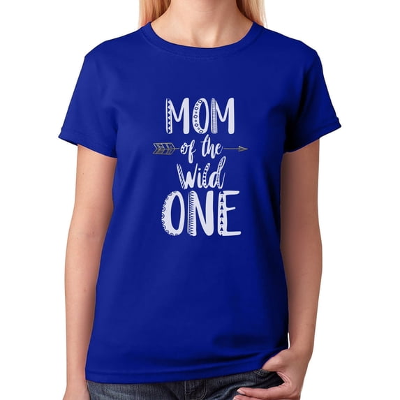 Tstars - Mom Of The Wild One Funny 1st Birthday Women T-Shirt XX-Large Blue