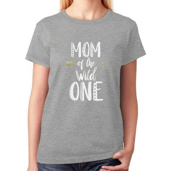 Tstars - Mom Of The Wild One Funny 1st Birthday Women T-Shirt XX-Large Gray