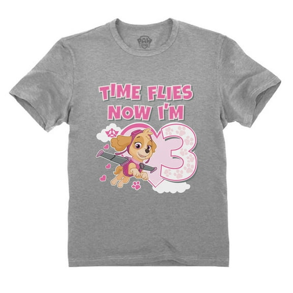 Tstars Paw Patrol Skye 3rd Birthday T-Shirt - Perfect Gift for 3-Year-Old Girls - Nickelodeon Official Birthday Party Outfit - Fun Graphic Tee for Paw Patrol Fans - Toddler Kids Birthday Party Apparel