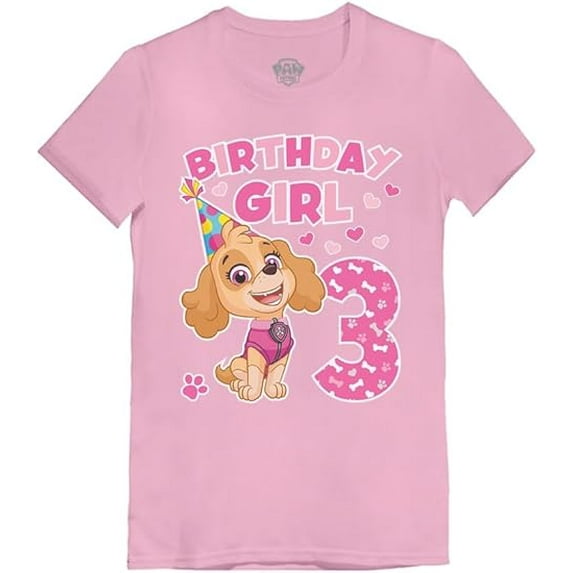 Tstars Nickelodeon Paw Patrol Skye Girls' T-Shirt - 3rd Birthday Gift - Toddler Kids - 5-6, Light Pink