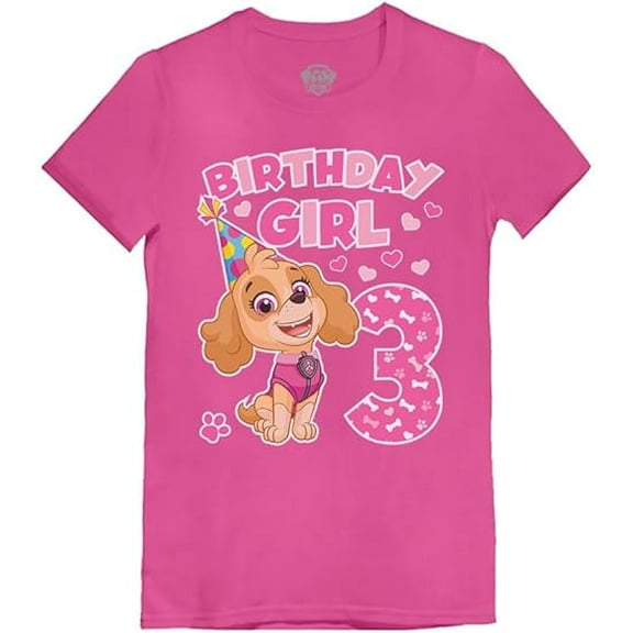 Tstars Nickelodeon Paw Patrol Skye Girls' T-Shirt - 3rd Birthday Gift - Toddler Kids - 4T, Pink