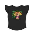 thumbnail image 1 of Tstars Paw Patrol St Patricks Day Skye Lucky Ruffle Toddler Girls Ruffle Sleeve Top 3T Black, 1 of 5