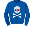 thumbnail image 1 of Tstars - Pirate Skull & heart Valentine's Day Toddler/Kids Sweatshirt 5T Blue, 1 of 3