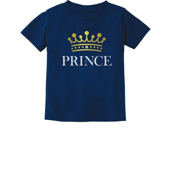 Tstars Prince Crown T-Shirt for Kids - Ideal Valentine's Day & Birthday Gift - Adorable Unisex Toddler Top - Comfortable and High-Quality Print - Perfect for Little Royalty - 12M Navy