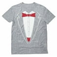 thumbnail image 1 of Tstars - Printed Suit & Tie Tuxedo - Red Bow Tie Bachelor Party T-Shirt XXXX-Large Gray, 1 of 5