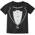 thumbnail image 1 of Tstars Printed Tuxedo Shirt with Bow Tie for Boys Toddler Infant Kids Tshirts, 2T Black, 1 of 5