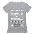 thumbnail image 1 of Tstars Quarantine 2020 Christmas Is Essential Funny Humor Ugly Christmas Women T Shirt, 1 of 5