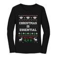 thumbnail image 1 of Tstars Quarantine 2020 Christmas Is Essential Ugly Christmas Women Long Sleeve T Shirt, 1 of 4