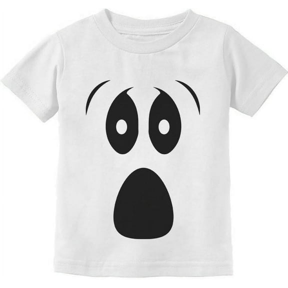 Tstars Silly Ghost Face Halloween Easy Costume Kids Spooky Shirt 4T White