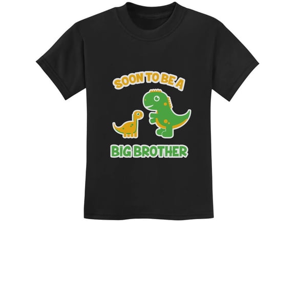 Tstars - Soon To Be A Big Brother Gift Idea - Raptor Dinosaur Kids T-Shirt 2T Black