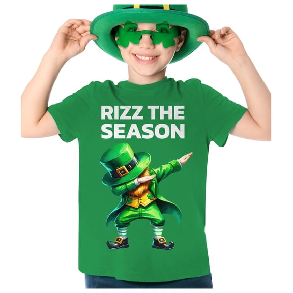 Tstars St. Patricks Day Lucky Clover Meme Leprechaun The Season Boys Girls Kids Youth Kids T-Shirt Large Green