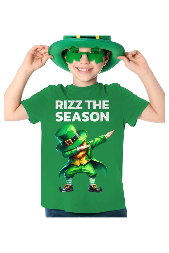 St. Patricks Day Lucky Clover Meme Leprechaun The Season Boys Girls Kids Youth Kids T-Shirt Medium Green