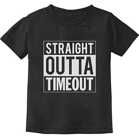 Tstars Straight Outta Timeout Kids T-shirt - Humorous Graphic Tee - Fun Graduation Gift for Boys - Toddler & Infant Shirt - Cool Attire for Back to School - Unisex Kids Apparel - 18M Black