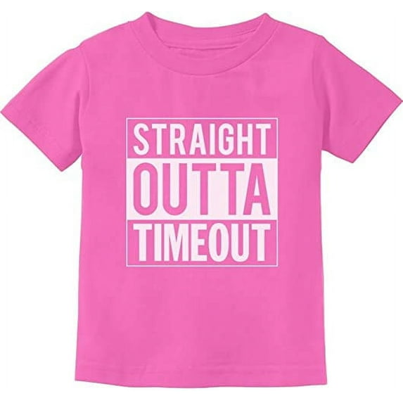 Tstars Straight Outta Timeout Kids T-shirt - Humorous Graphic Tee - Fun Graduation Gift for Boys - Toddler & Infant Shirt - Cool Attire for Back to School - Unisex Kids Apparel - 6M Pink